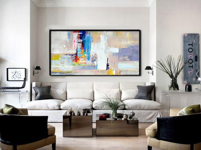 Panoramic Palette Knife Contemporary Art #L4D - Click Image to Close